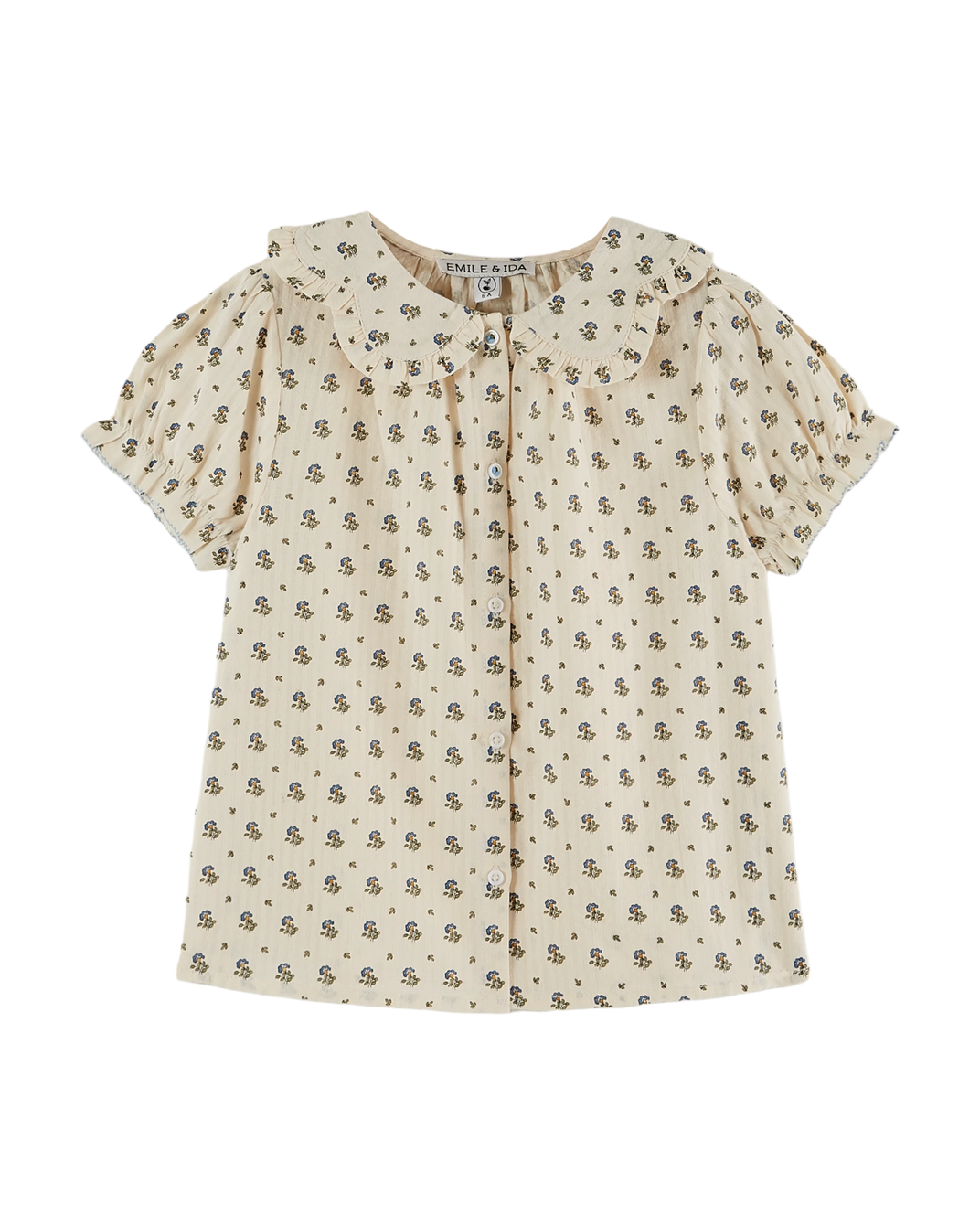 Blouse - col fleurs iris