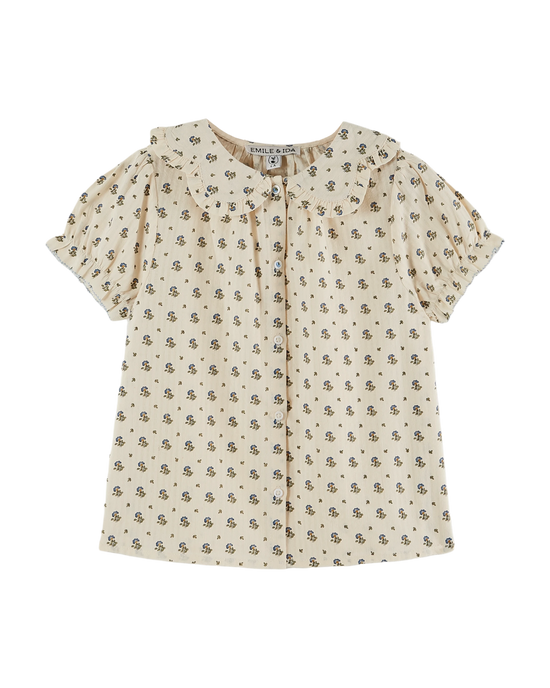 emile et ida Blouse col fleurs iris