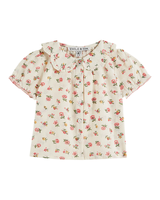 emile et ida Blouse col fleurs Floresco