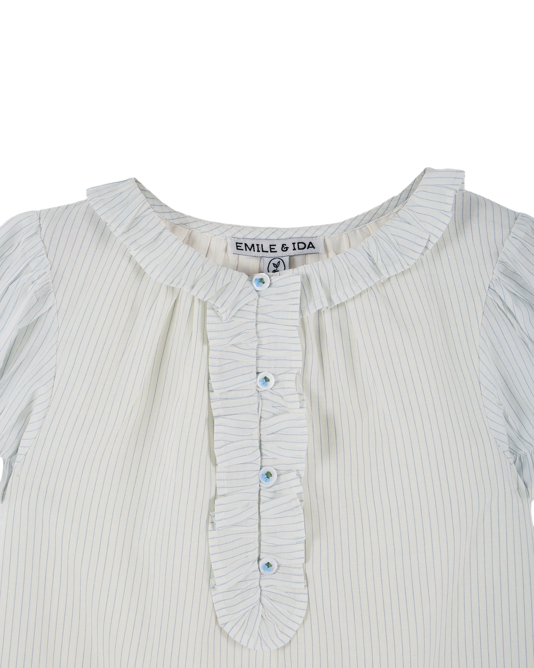 Blouse - volants rayures ciel