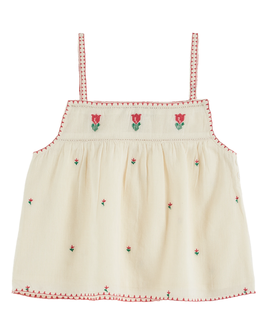 emile et ida Top broderie tulipe écru Prix usine | Bébé