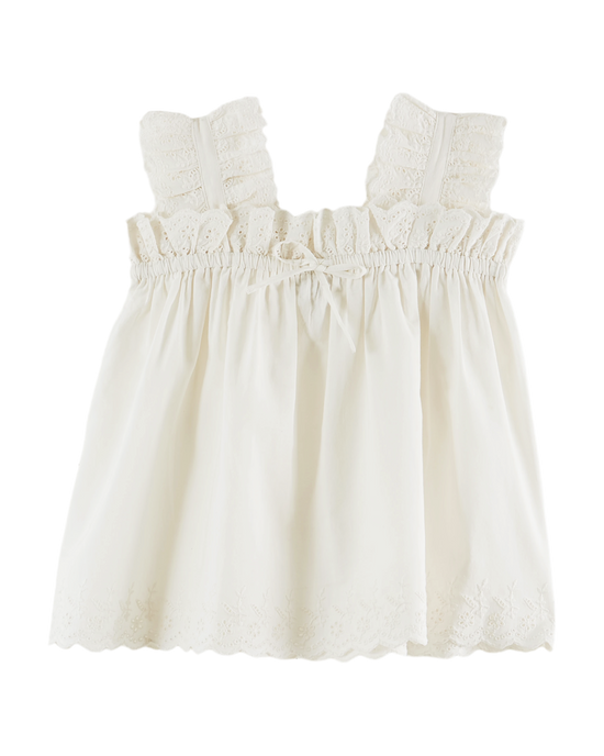 emile et ida Top broderie anglaise blanc