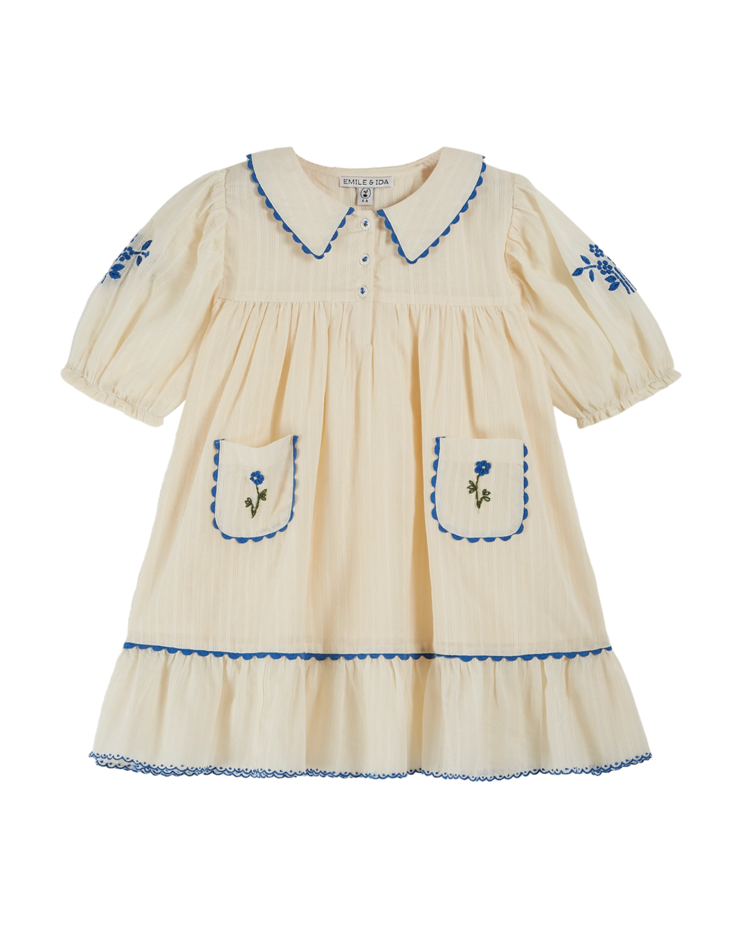 Robe - brodée festonnée écru