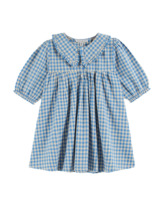 emile et ida Robe ample vichy bleu