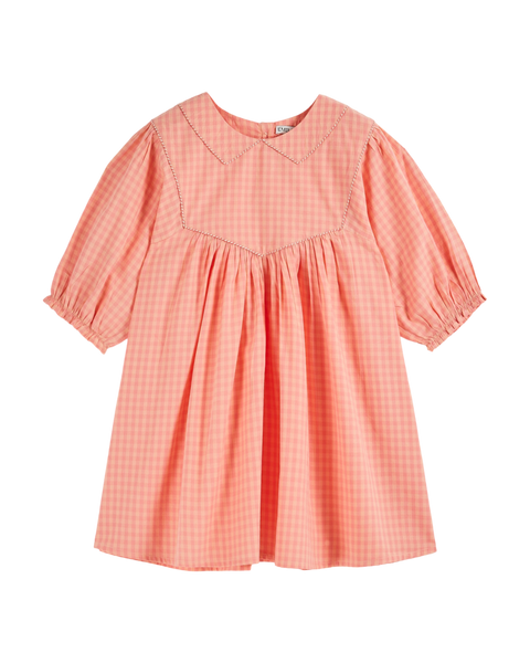 Robe ample vichy pivoine