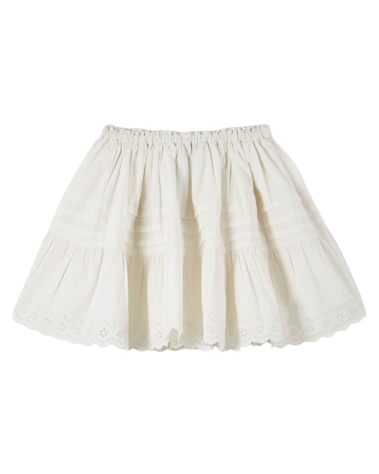emile et ida Jupe broderie anglaise blanc