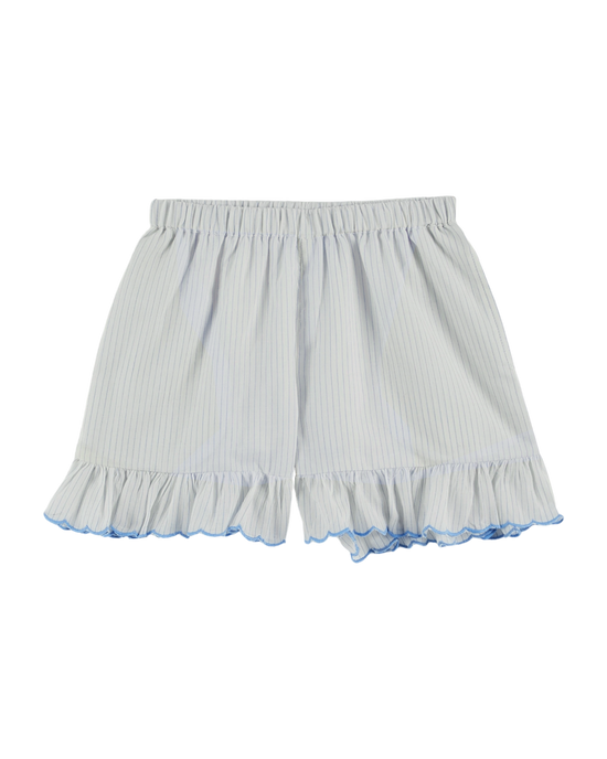 emile et ida Short festonné volanté rayure ciel