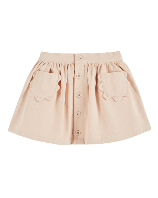 emile et ida Jupe poches fleurs rose pastel