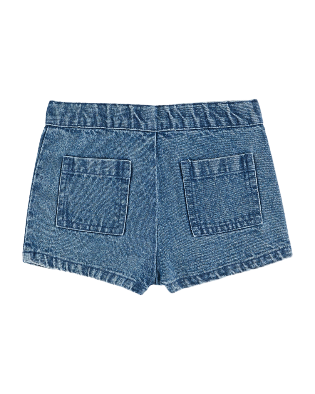 Denim flower pocket shorts