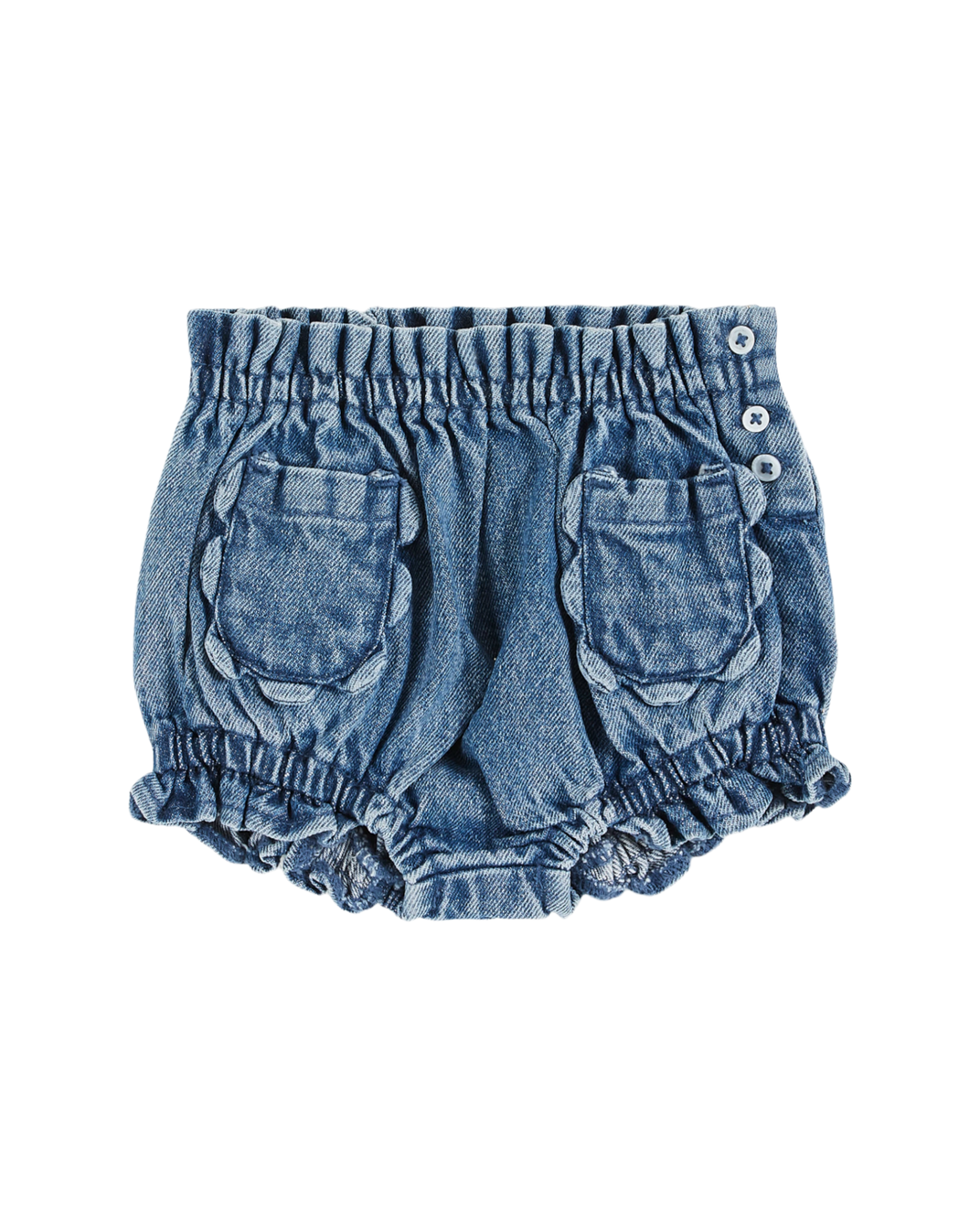 Denim flower pocket bloomers