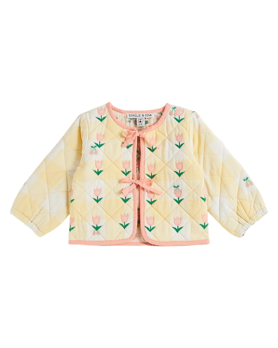 Yellow gingham quilted jacket
