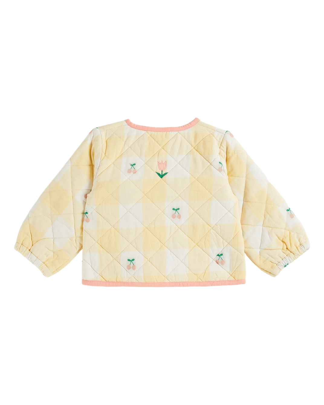Yellow gingham quilted jacket