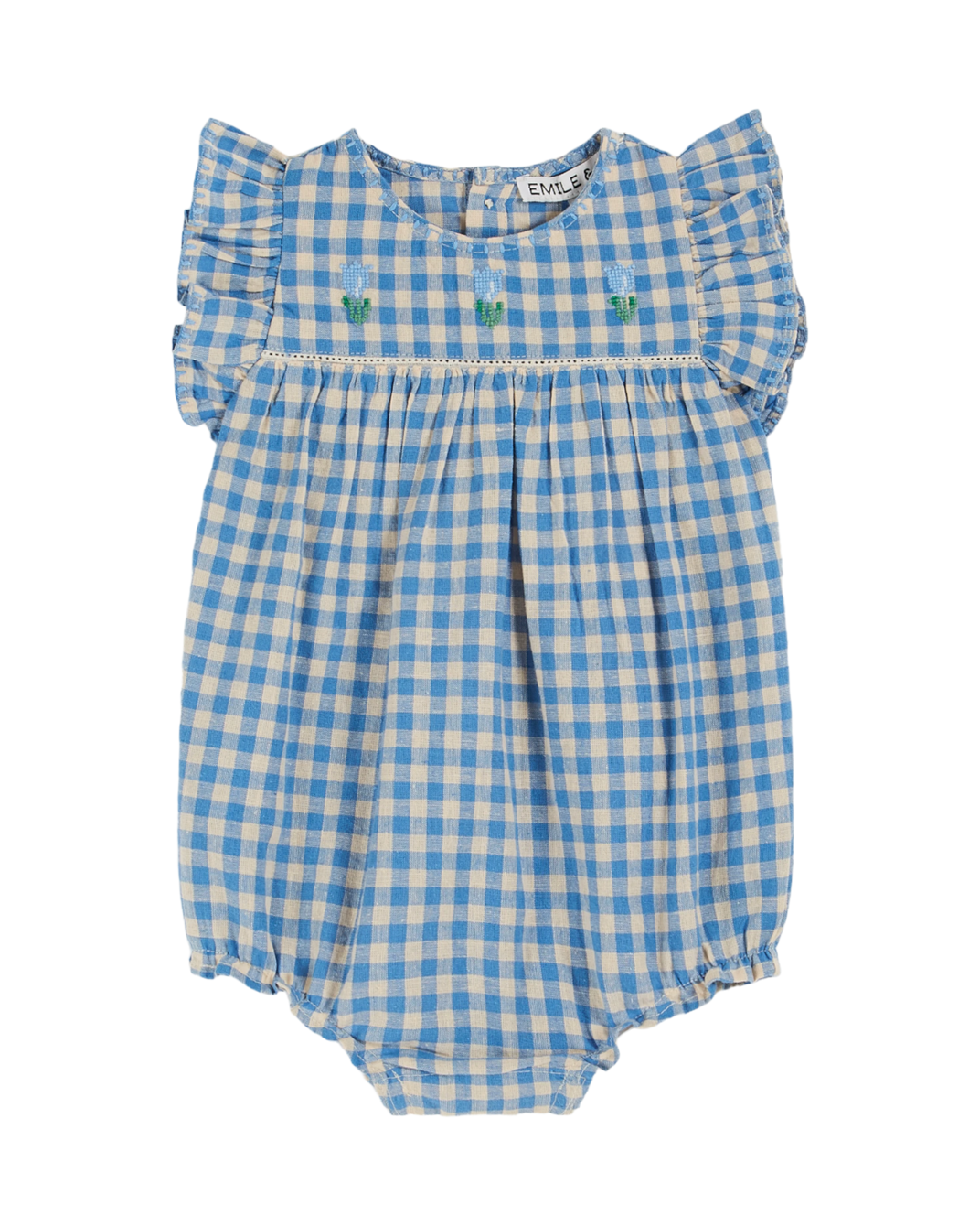 Combibloomer - brodé vichy bleu