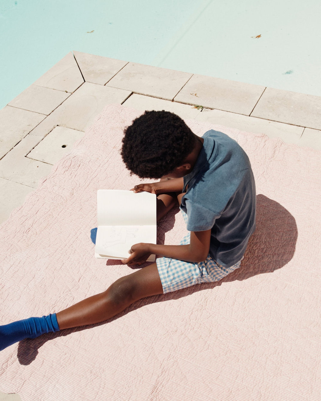 Blue gingham Bermuda shorts