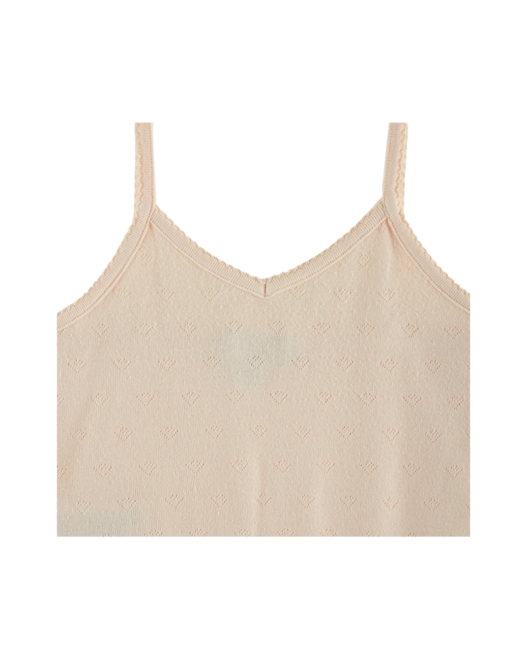 Cream modal pointelle tank top