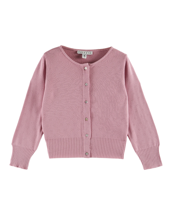 emile et ida Cardigan pointelle modal lilas