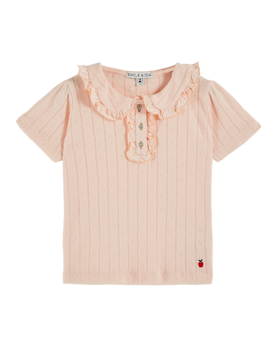 emile et ida Polo pointelle modal rose pastel