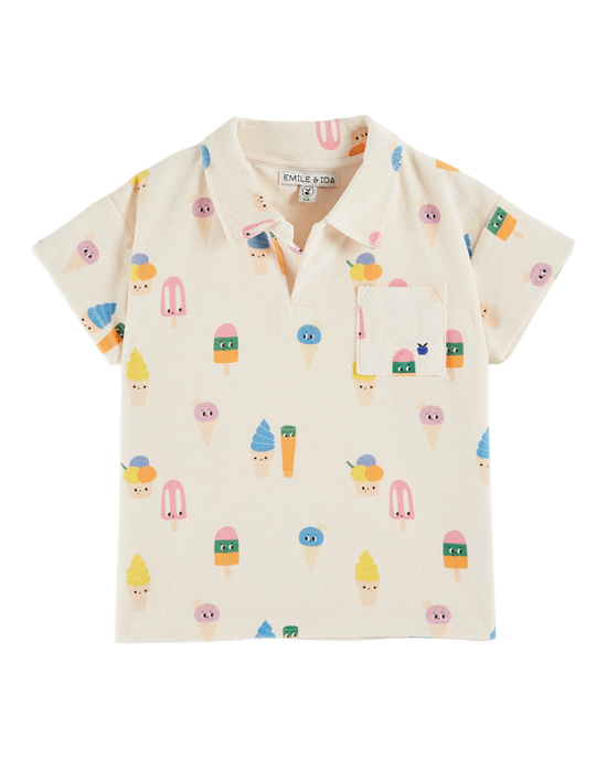 emile et ida Polo éponge glaces écru