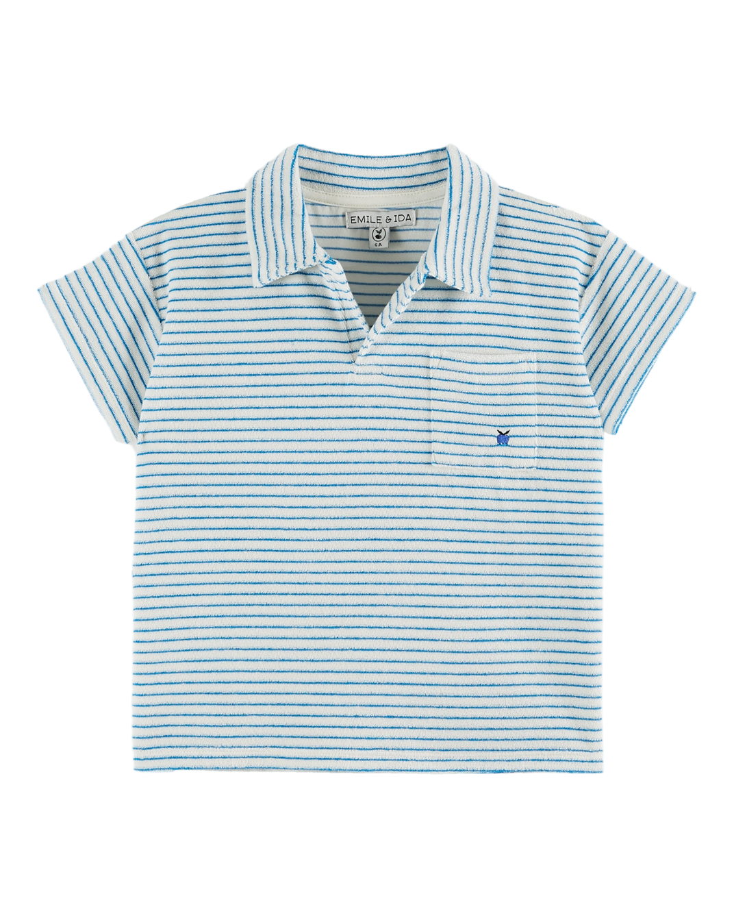 Polo - éponge rayures azur