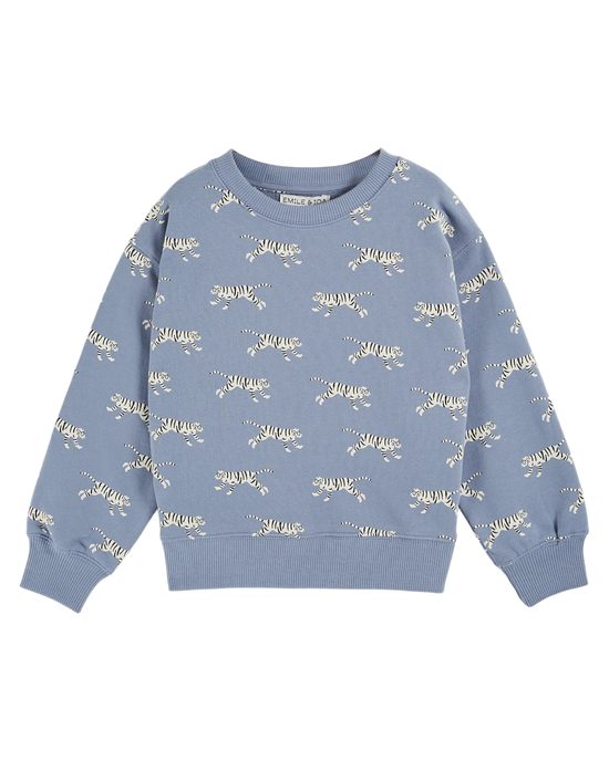 emile et ida Sweat coton bio tigres lavande