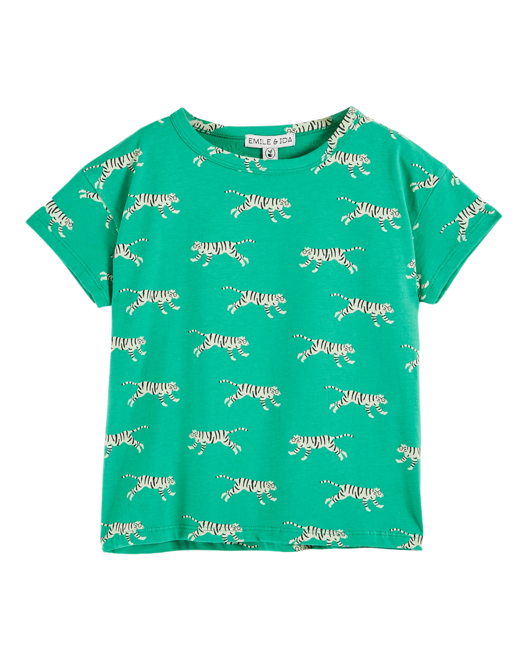 T-shirt - coton bio tigres vert