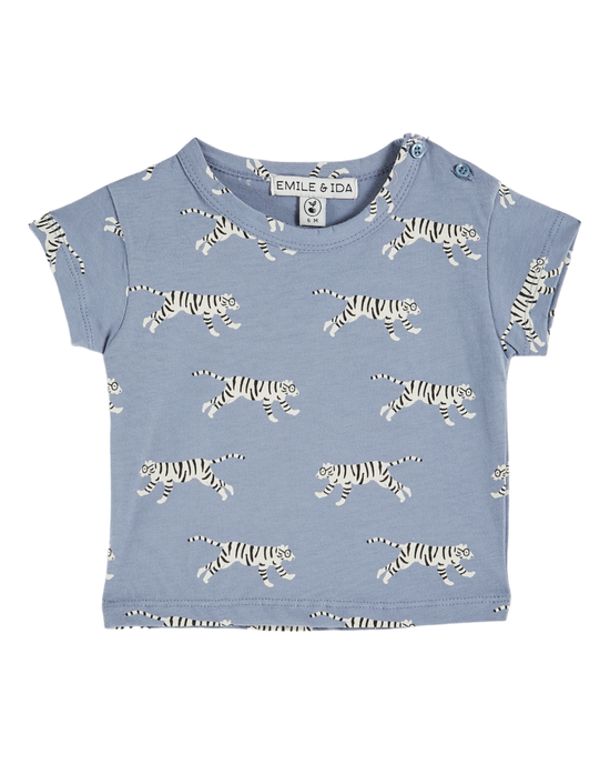 emile et ida T-shirt coton bio tigres lavande