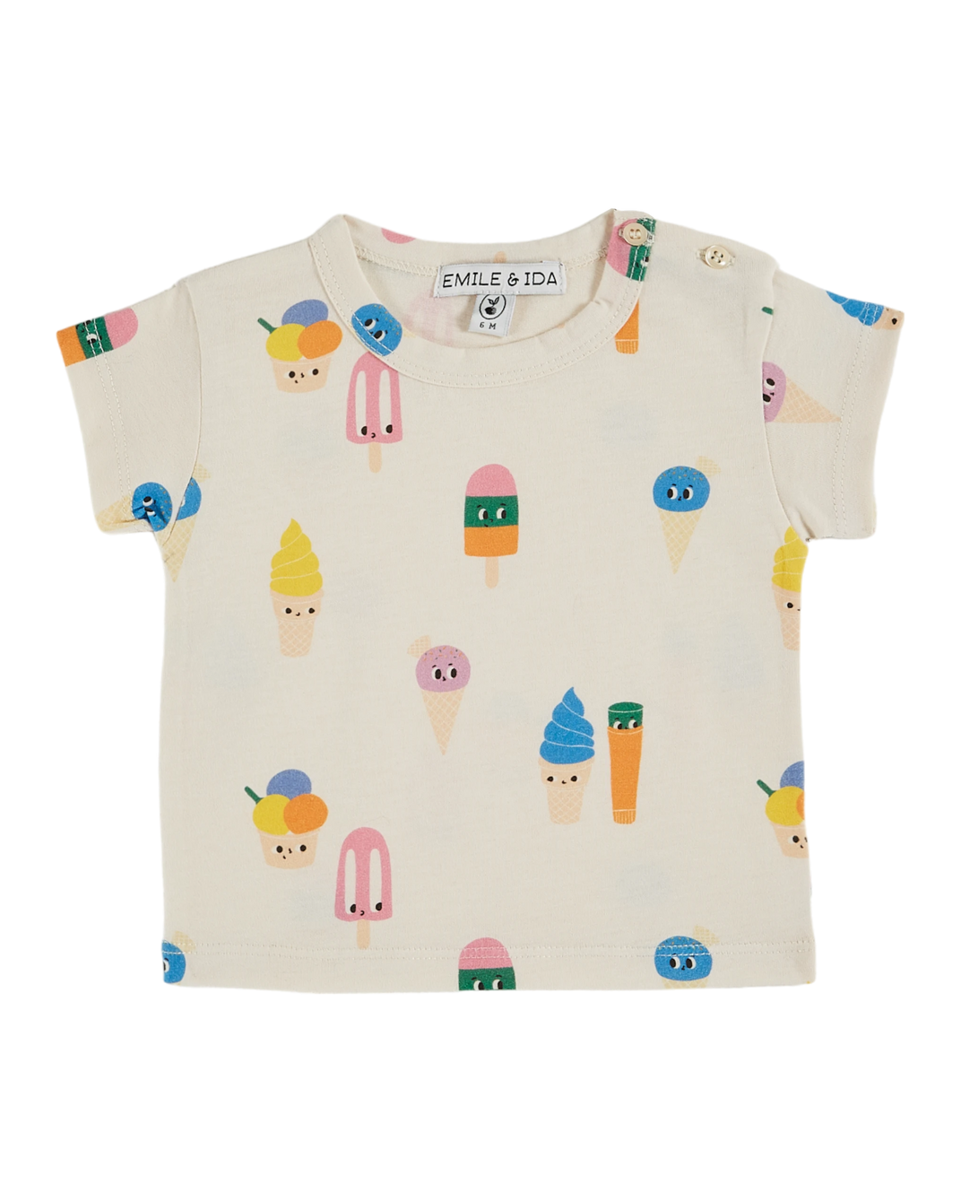 T-shirt - coton bio glaces écru