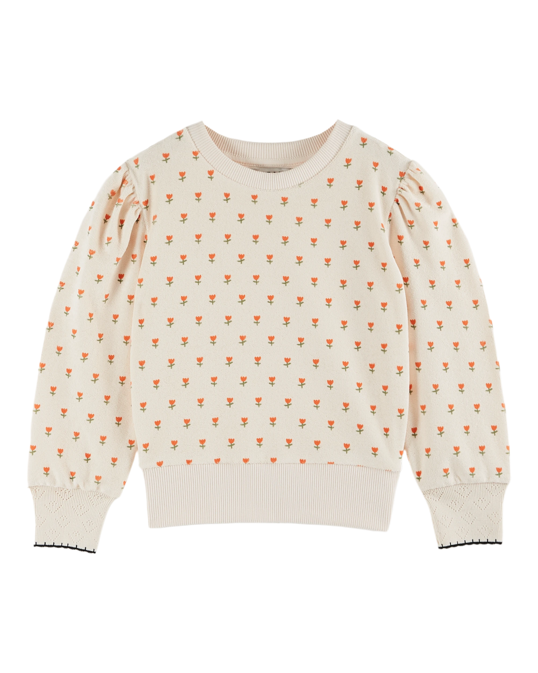 Sweat - éponge tulipes crème