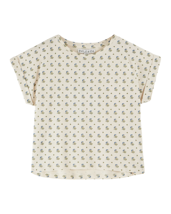 emile et ida T-shirt coton bio à fleurs iris