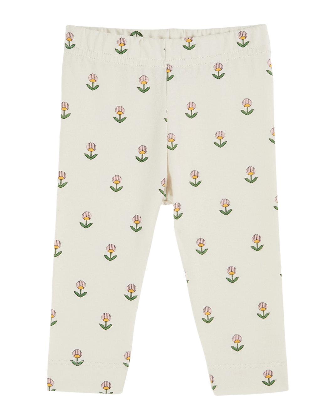 Soft ecru flower leggings