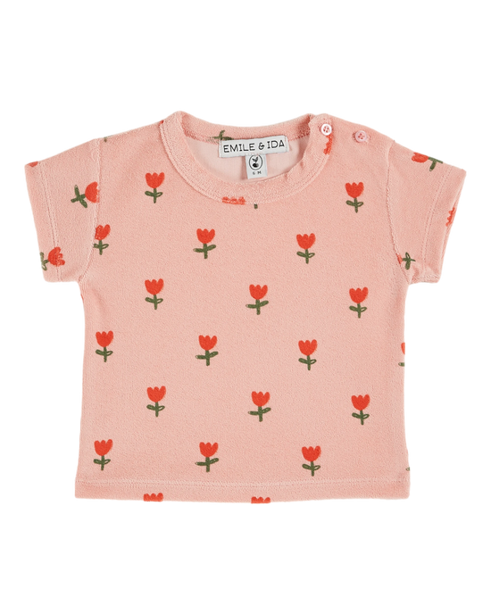 emile et ida T-shirt bébé éponge tulipes blossom