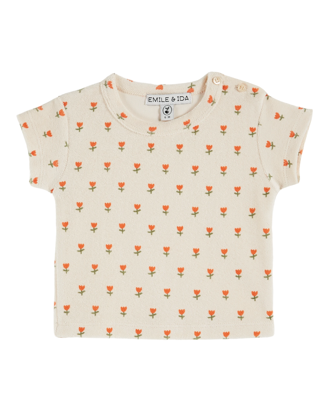 T-shirt - Éponge tulipes crème