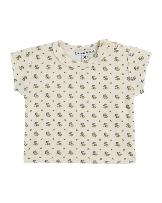 emile et ida T-shirt éponge à fleurs iris