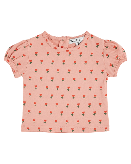 emile et ida T-shirt bébé coton bio tulipes blossom