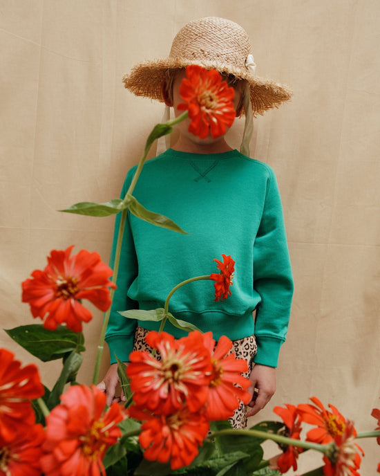emile et ida Sweat coton bio uni vert