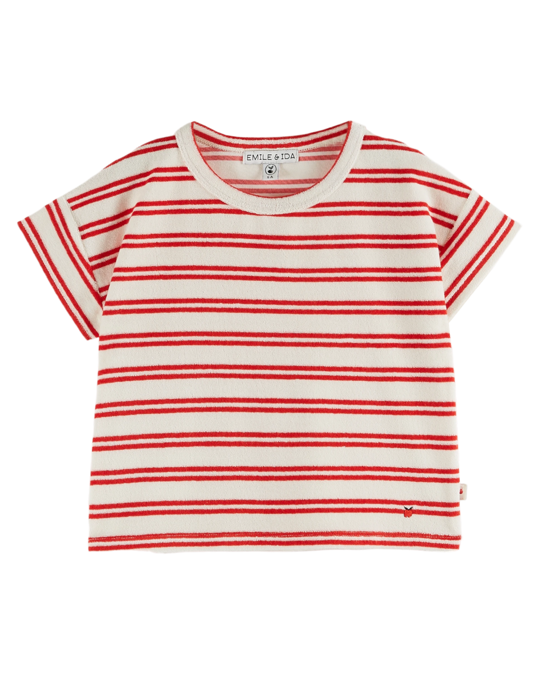 T-shirt - Éponge rayures rouge