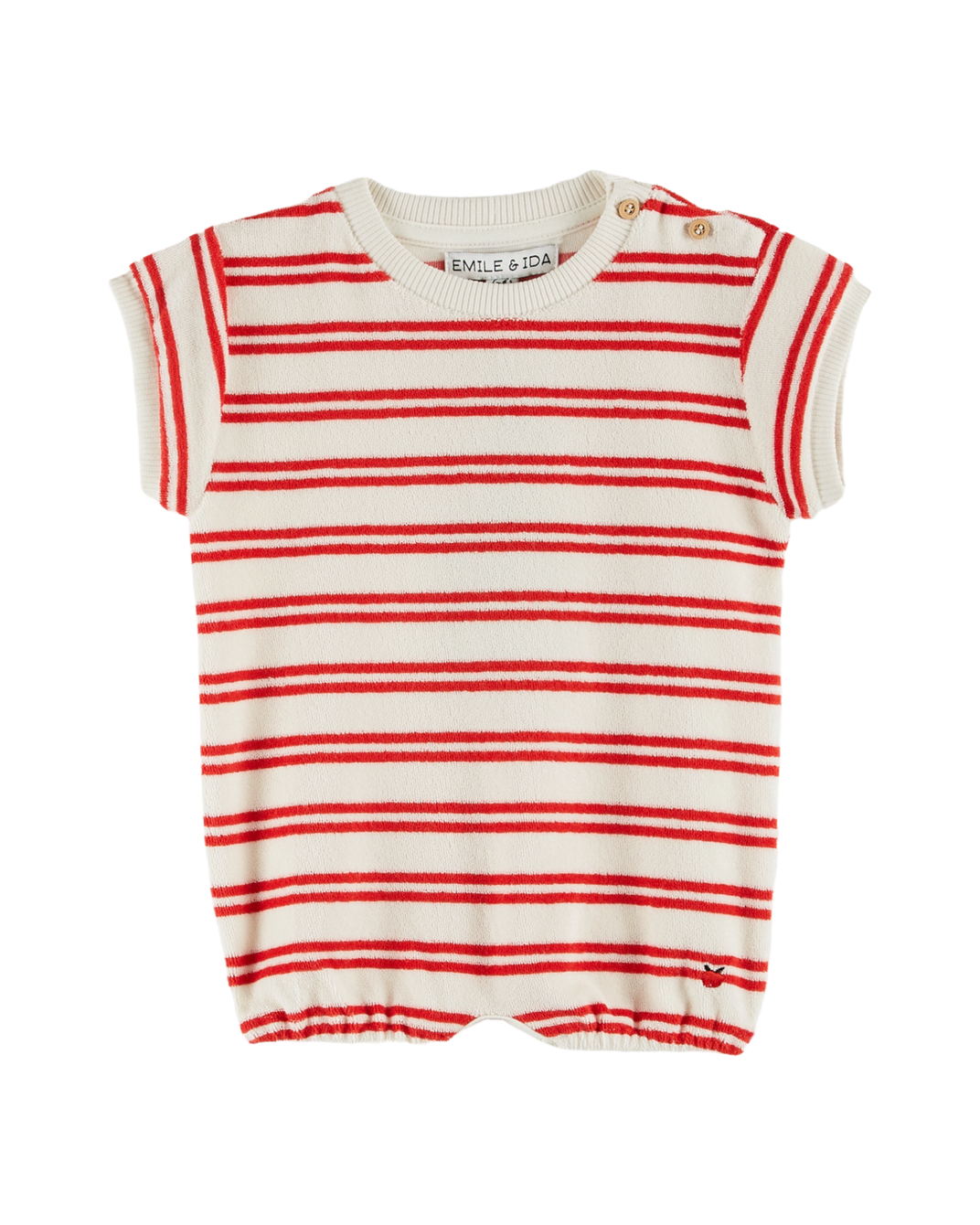 Red striped terry combi-bloomer
