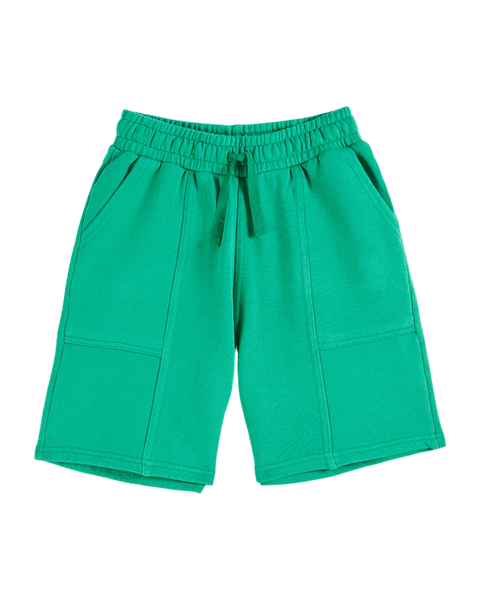 Green organic cotton Bermuda shorts