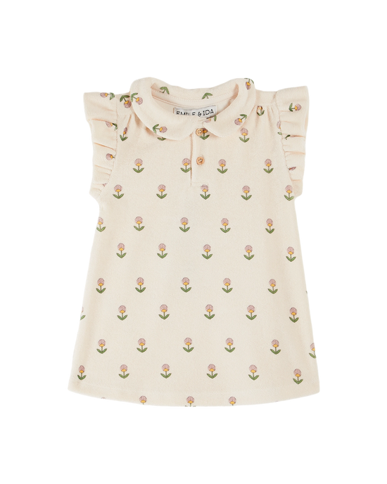 emile et ida Robe éponge fleurs douces écru