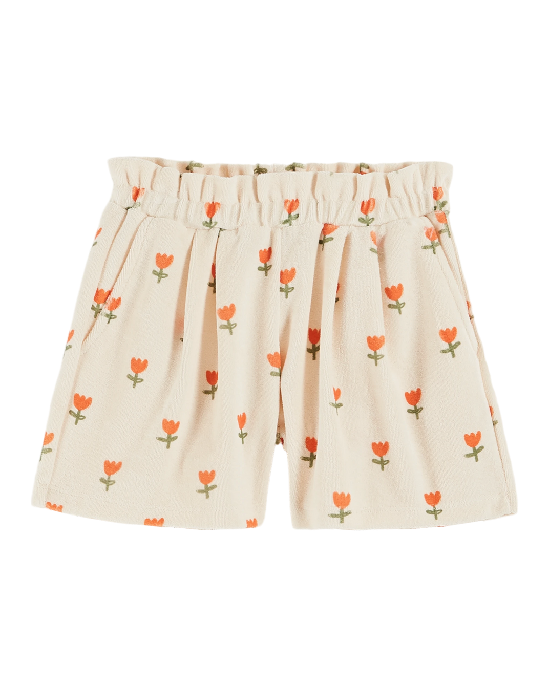 Short - Éponge tulipes crème