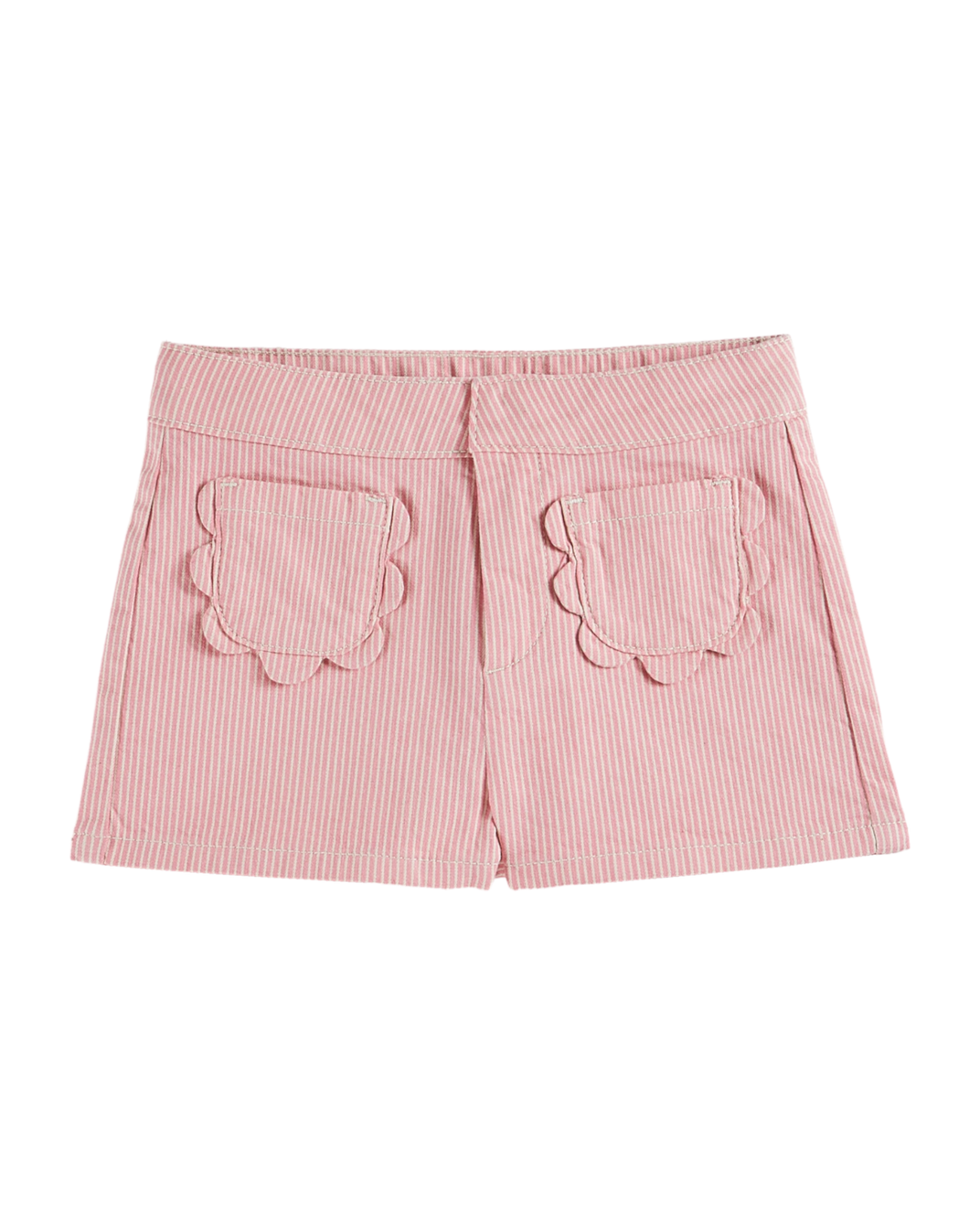Pink striped flower pocket shorts