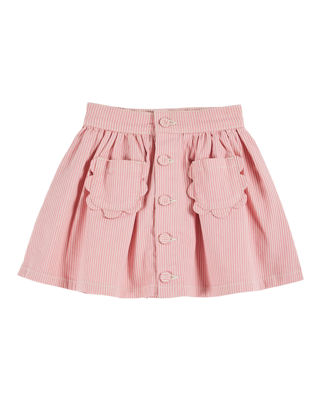 Pink striped flower pocket skirt