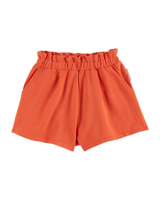 emile et ida Short molleton coton et teinture bio orange