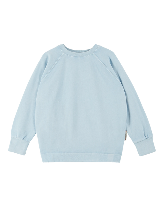 emile et ida Sweat enfant coton et teinture bio bleu glacier