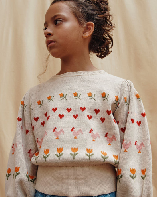 emile et ida Pull coton bio jacquard écru