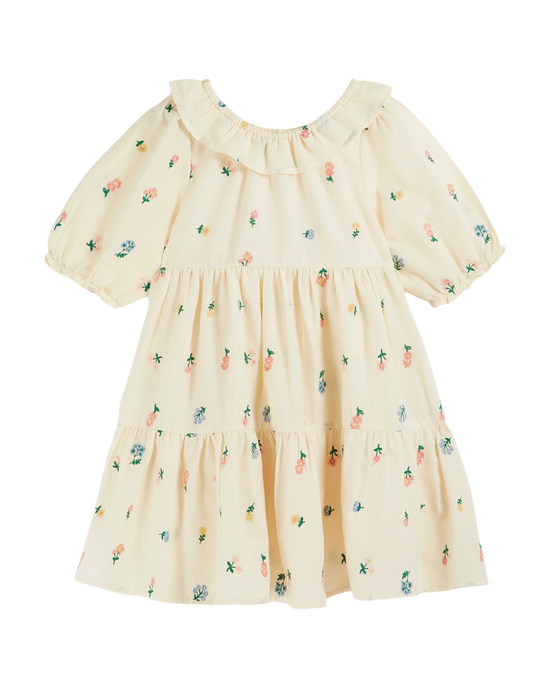 emile et ida Robe brodée à fleurs banane