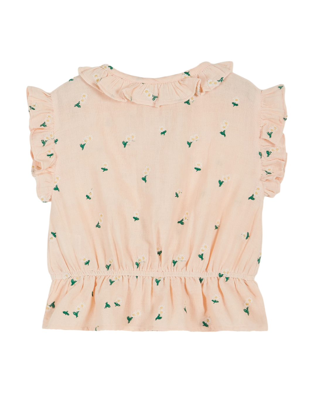 Pastel pink floral embroidered blouse