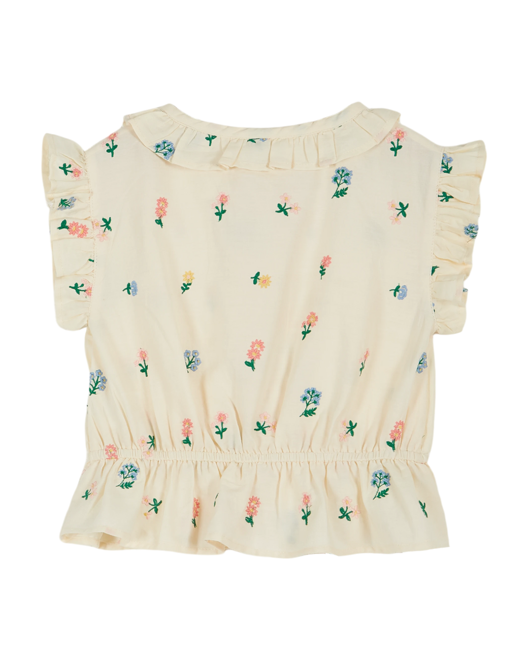 Banana flower embroidered blouse
