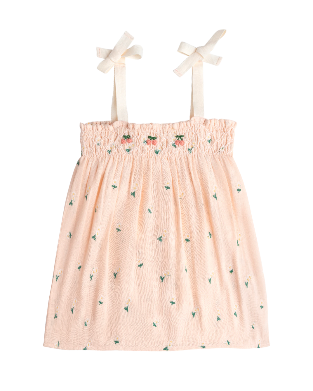 Pastel pink floral embroidered top
