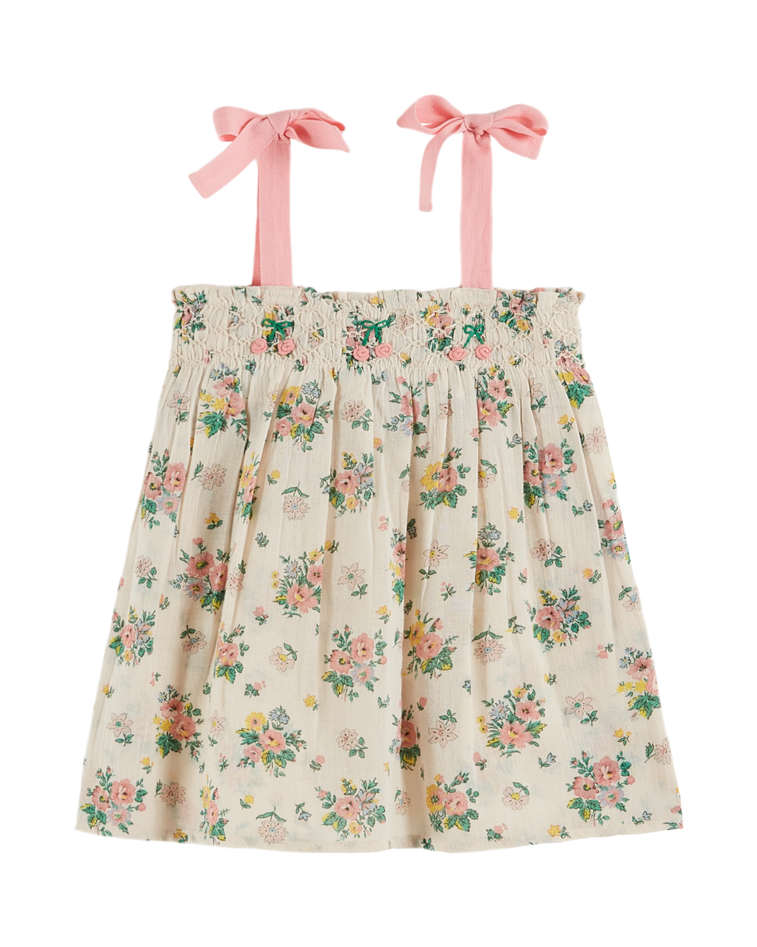 Pink spring smocked top